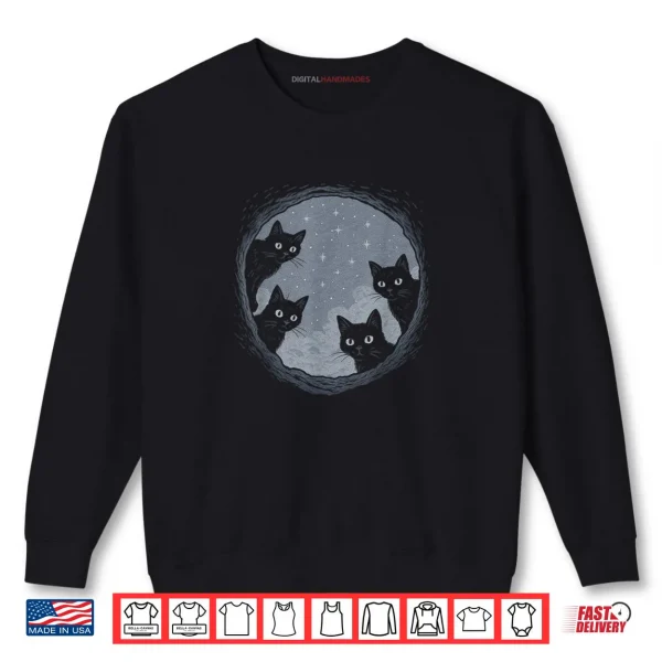 Sweatshirt Black Cat Kitten Starring Cat Shirt