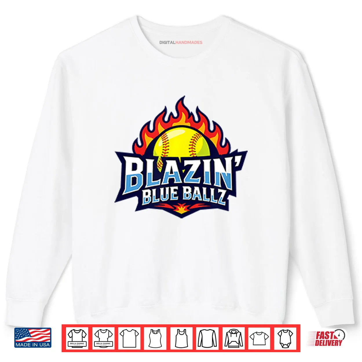 Blazin Blue Ballz Softball Shirt Blazin Blue Ballz Softball Shirt
