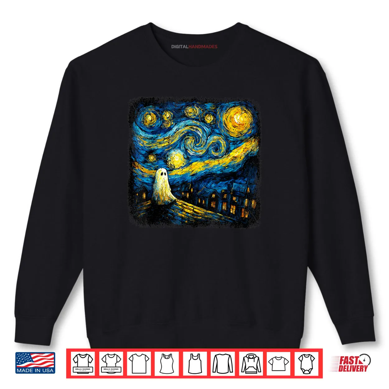Boo Sheet Ghost Starry Night Van Gogh Halloween Shirt Boo Sheet Ghost Starry Night Van Gogh Halloween Shirt