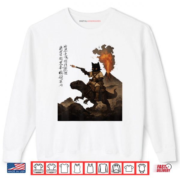 Calligraphy Cat Dinosaur Volcanic Eruption Cat 1 Sweatshirt Calligraphy Cat Dinosaur Volcanic Eruption Cat
