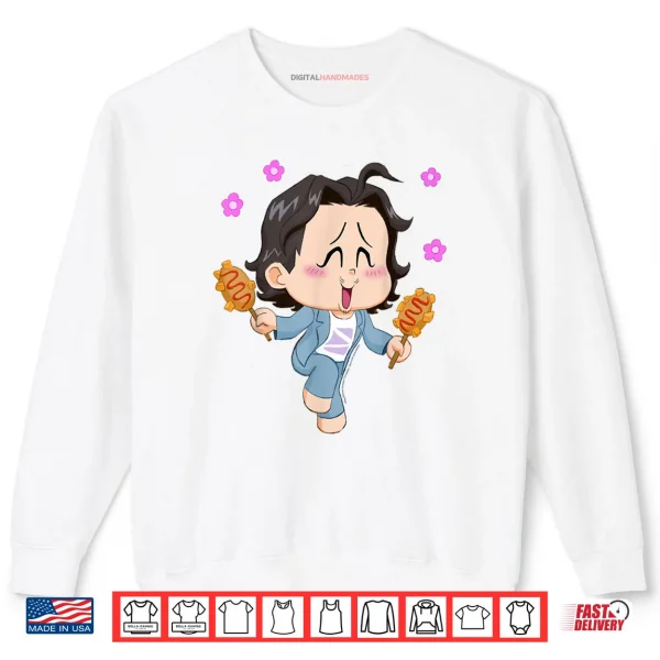 Sweatshirt Chibi Bobby Enjoying Corn Dogs KPop Demon Hunters Shirt