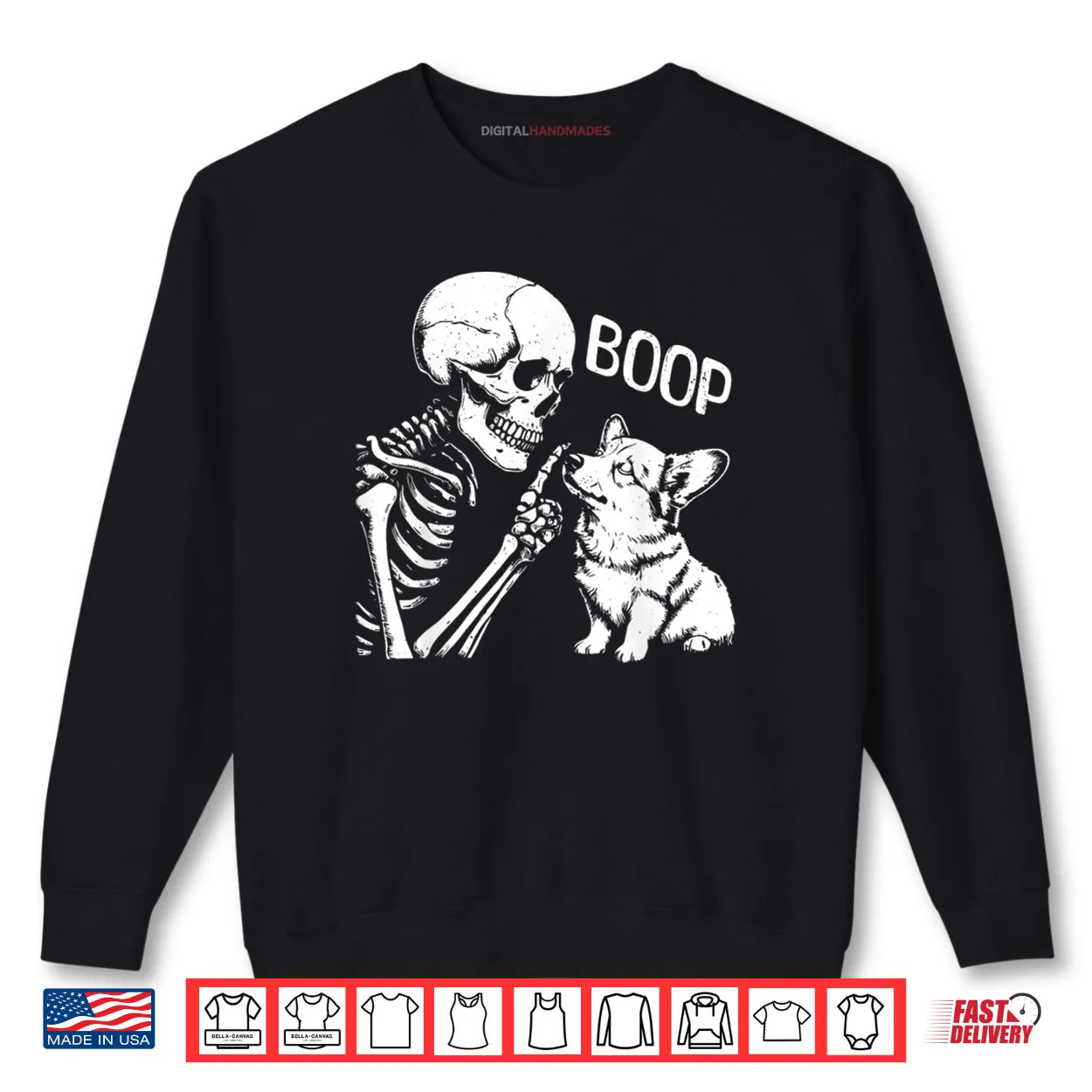 Cute Corgi Dog Boop Hand Skeleton Halloween Spooky Season Shirt Cute Corgi Dog Boop Hand Skeleton Halloween Spooky Season Shirt