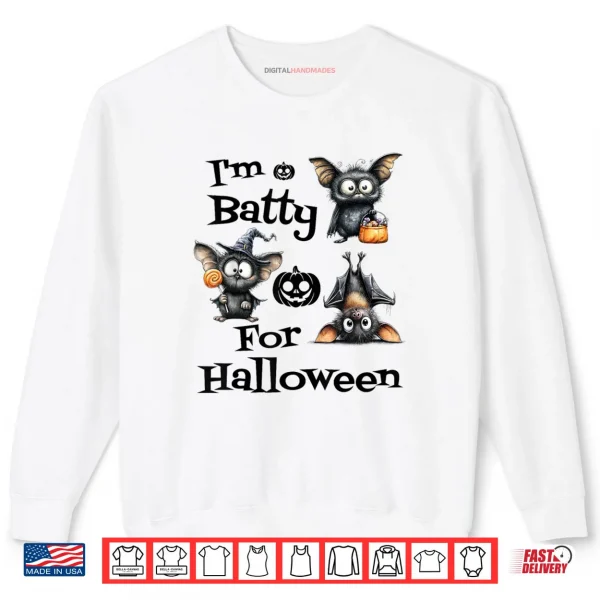 Sweatshirt Cute Spooky Bat Halloween Trick or Treat Funny Shirt