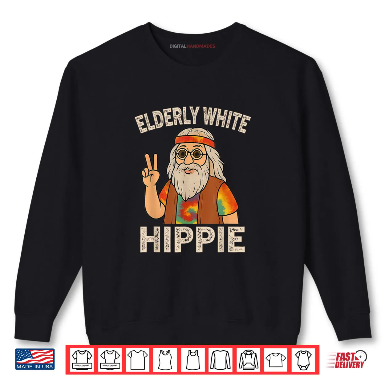 Elderly White Hippie Shirt Elderly White Hippie Shirt