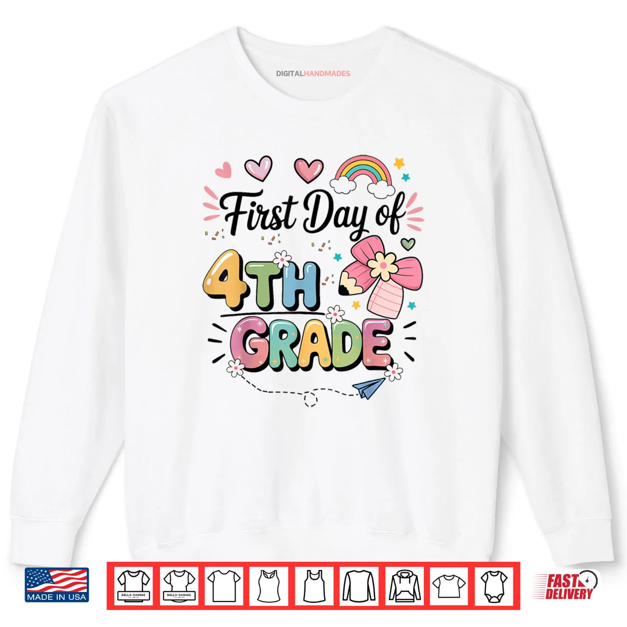 First Day Of 4th Grade Back To School Teacher Girls Shirt First Day Of 4th Grade Back To School Teacher Girls Shirt