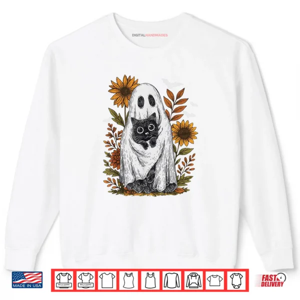 Funny Ghost Holding Black Cat Halloween Ghost Cat Lovers Shirt 1 Sweatshirt Funny Ghost Holding Black Cat Halloween Ghost Cat Lovers Shirt