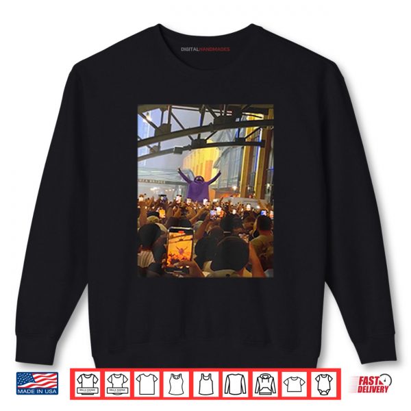 Sweatshirt Grimace Monster Chugs Beer In Front Of Huge New York Mets Crowd During Rain Delay Shirt