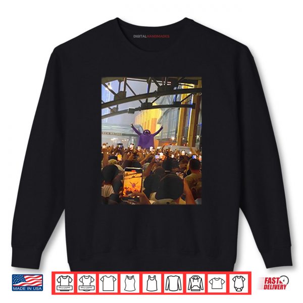 Sweatshirt Grimace Monster Chugs Beer In Front Of Huge New York Mets Crowd During Rain Delay Shirt