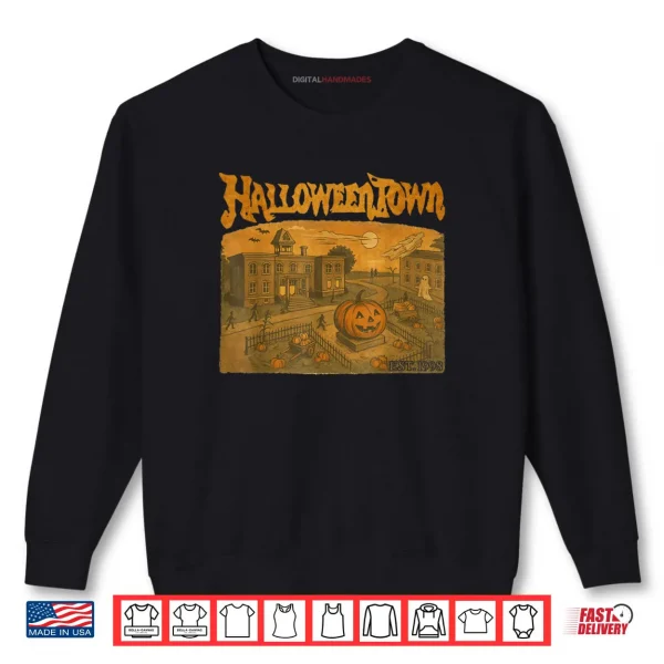Sweatshirt Halloween Pumpkin Boo Ghost Tee Funny Vintage Halloween Town Shirt