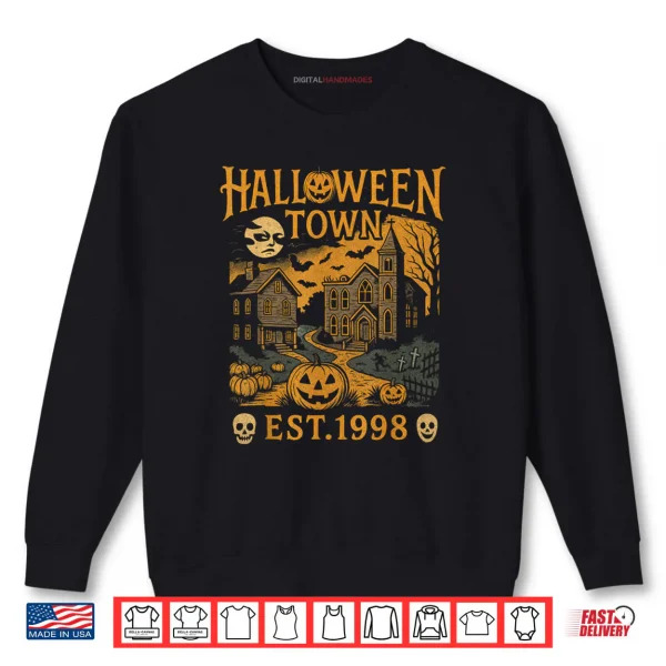 Halloween Town Scene Pumpkin Graveyard Horror Shirt 1 Sweatshirt Halloween Town Scene Pumpkin Graveyard Horror Shirt