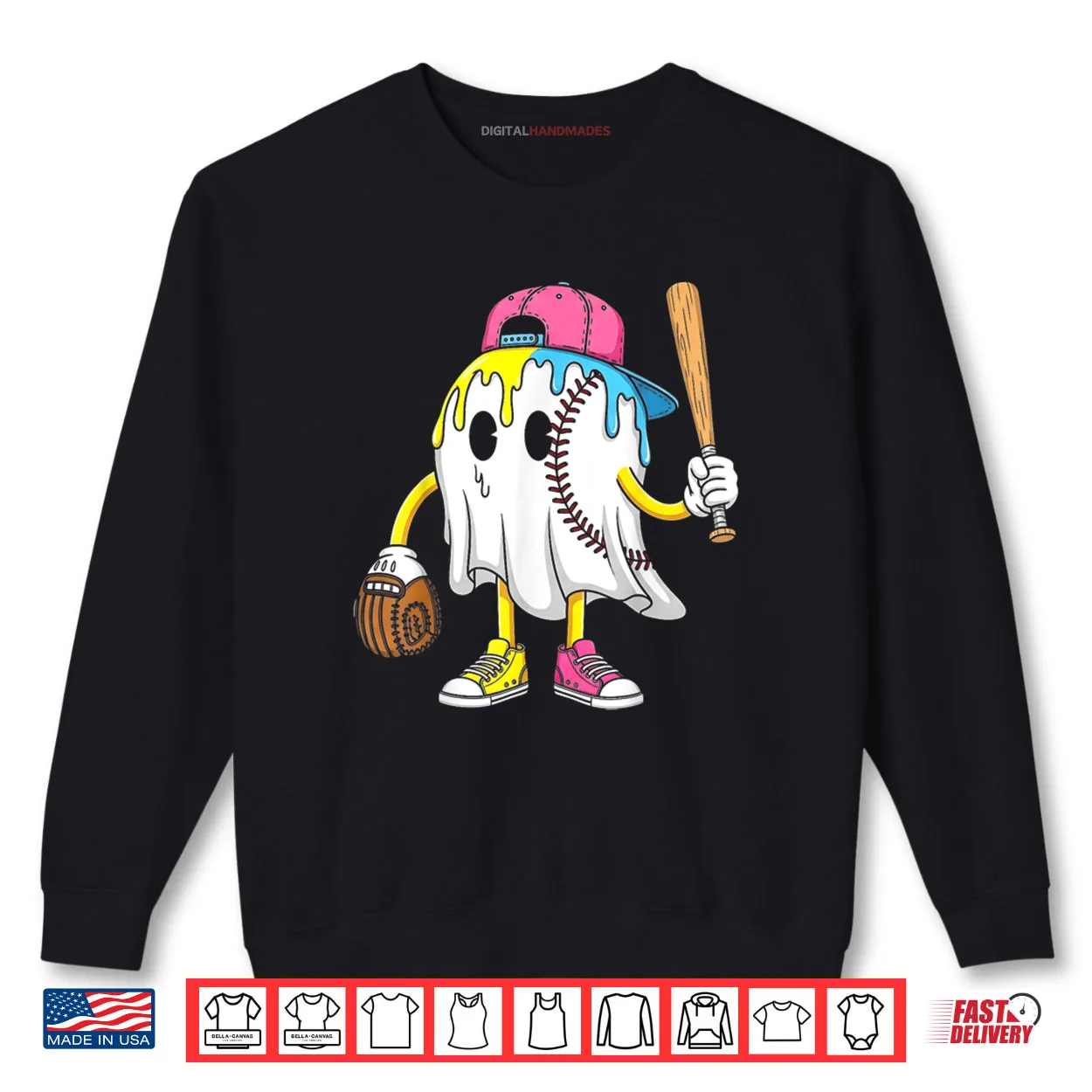 Ice Cream Drip Ghost Baseball Spots Baseball Drip Halloween Shirt Ice Cream Drip Ghost Baseball Spots Baseball Drip Halloween Shirt