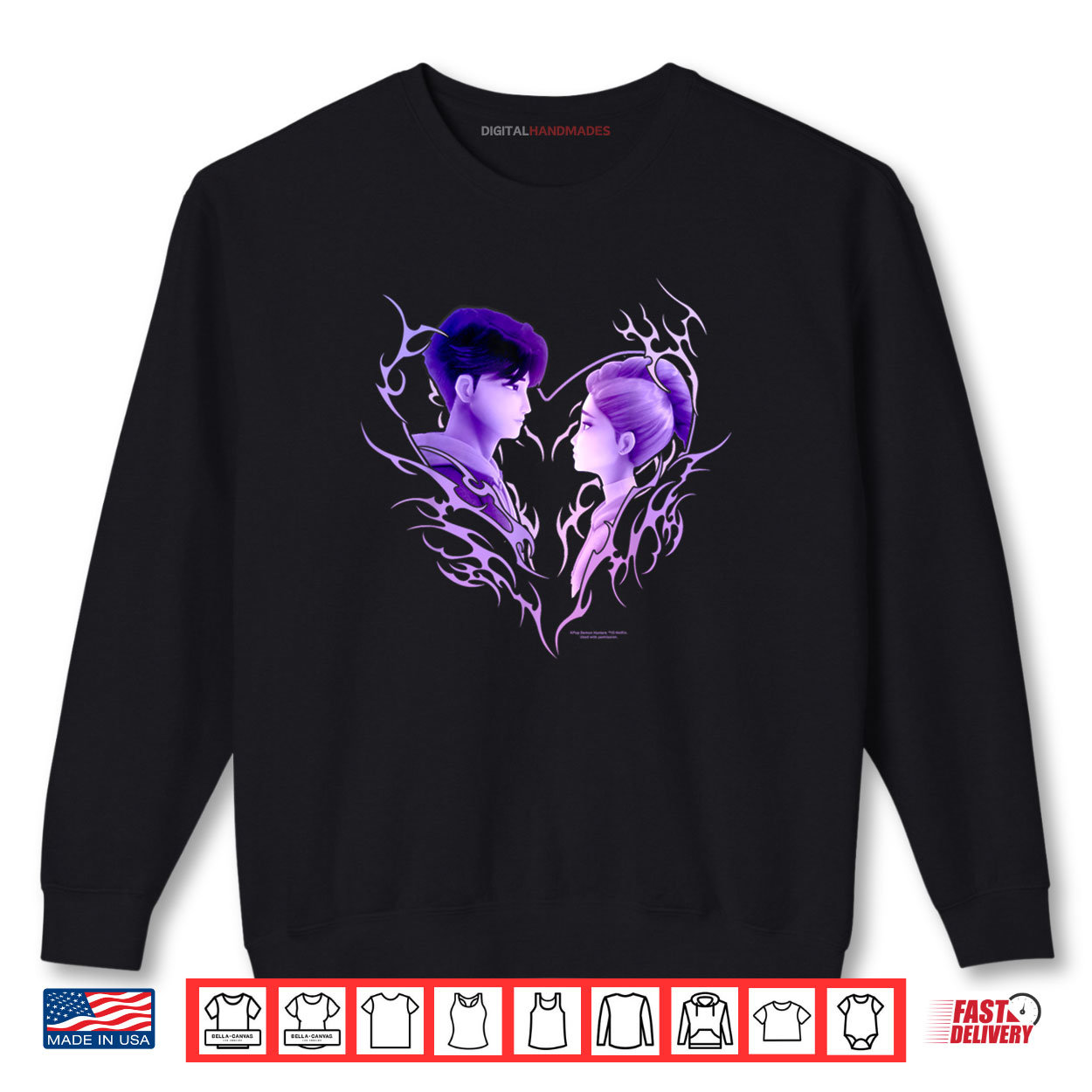 Jinu & Rumi Retro Heart Portrait Shirt Jinu & Rumi Retro Heart Portrait Shirt