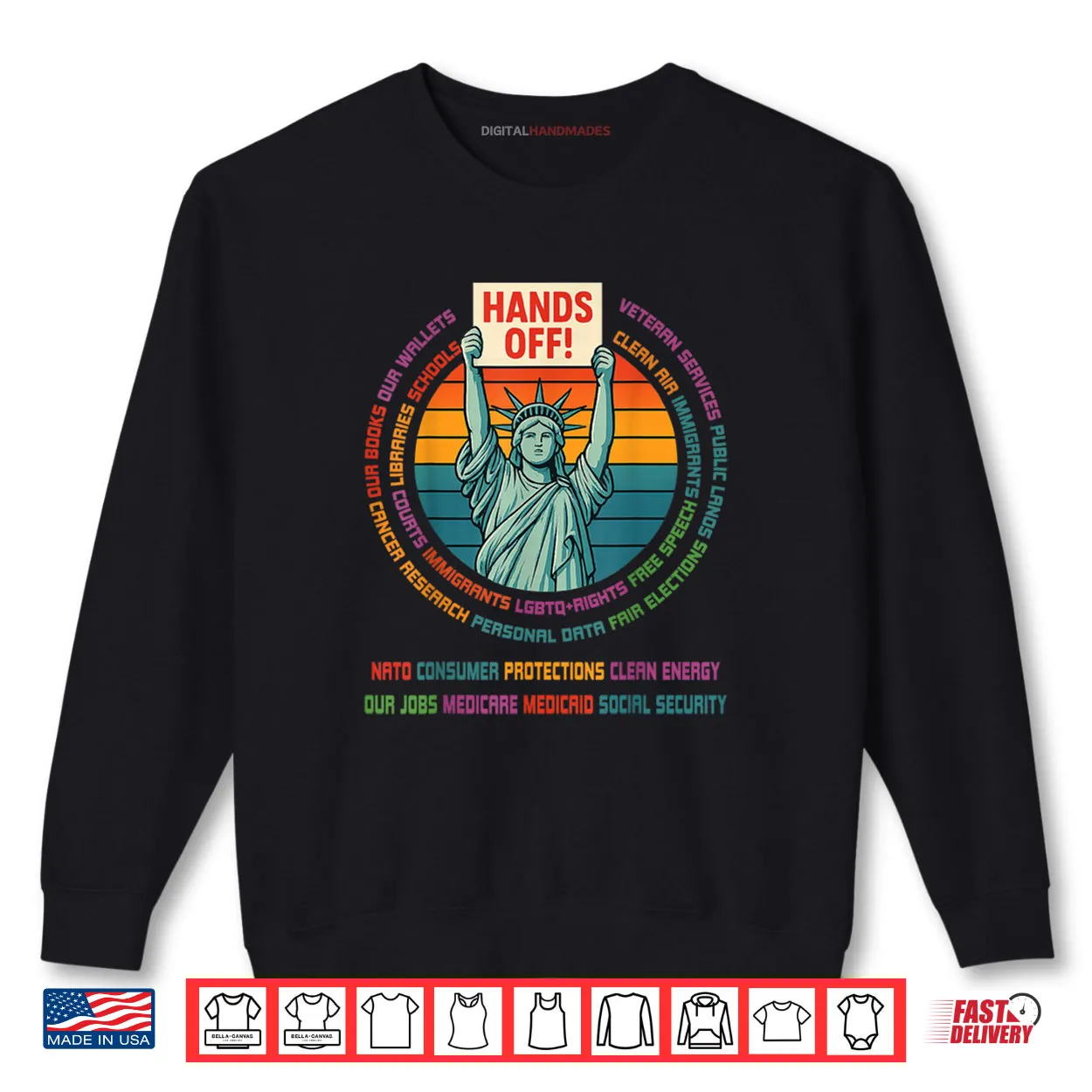 Liberty Statue Hands Off Freedom Protest Retro Shirt Liberty Statue Hands Off Freedom Protest Retro Shirt