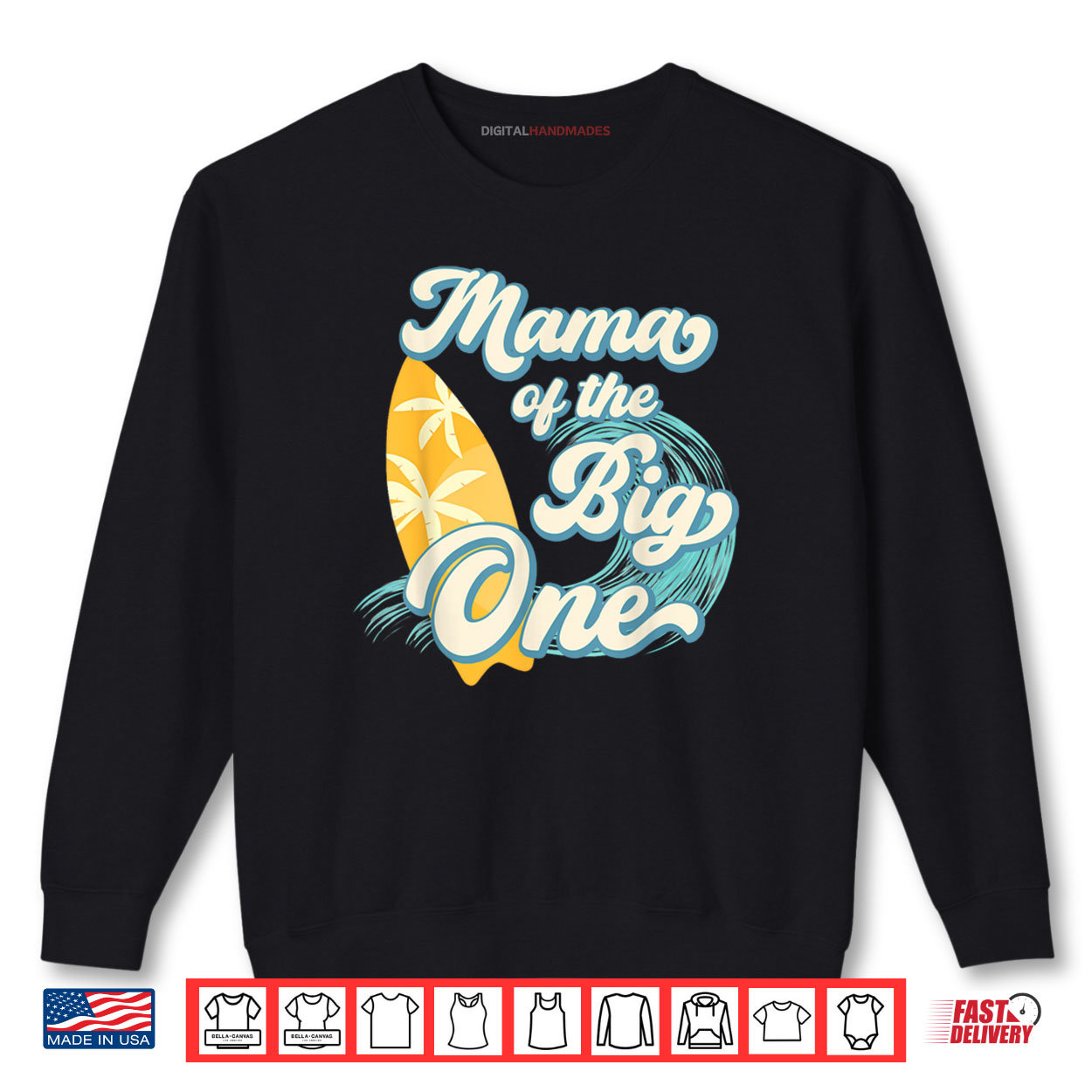 Mama of The Big One Wave Surf 1st Birthday Boy Girl Family Shirt Mama of The Big One Wave Surf 1st Birthday Boy Girl Family Shirt