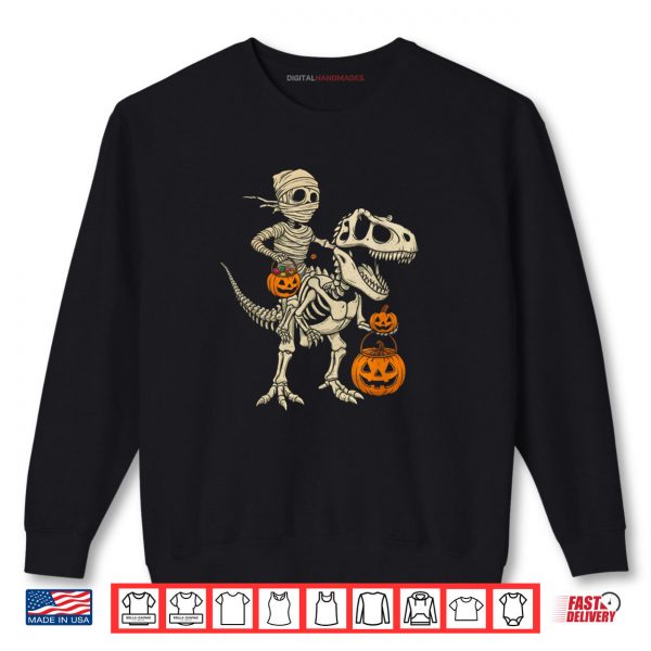 Sweatshirt Mummy Skeleton Riding Dinosaur T Rex Shirt