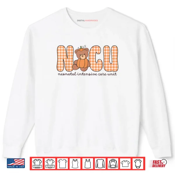 Sweatshirt NICU Neonatal Intensive Care Nurse Bear Pumpkin Halloween Shirt