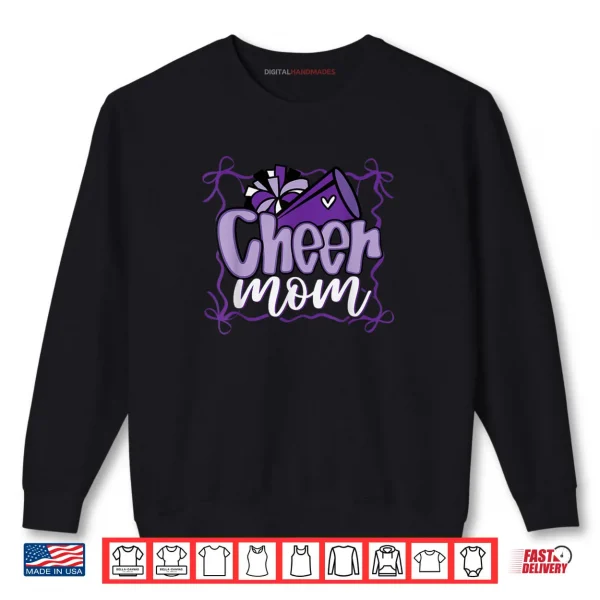 Purple Coquette Pom Poms Bow Cheer Mom Mama Cheerleading Shirt 1 Sweatshirt Purple Coquette Pom Poms Bow Cheer Mom Mama Cheerleading Shirt