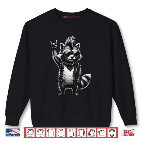 Sweatshirt Raccoon Punk Rock Music Shirt