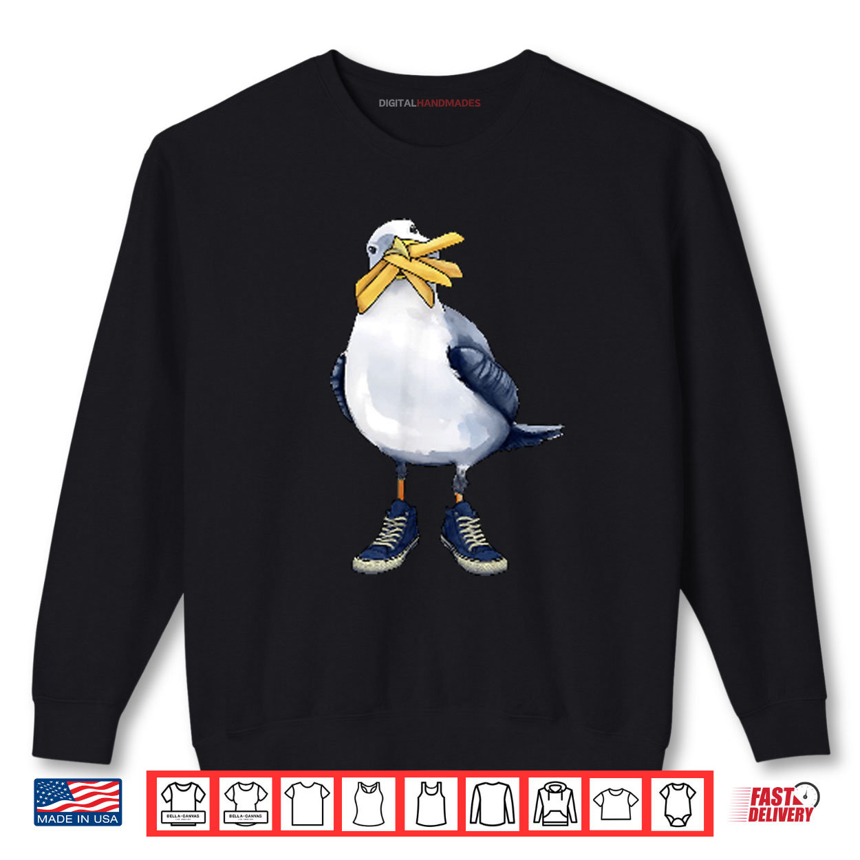 Seagull With Fries And Sneakers Fun Shirt Seagull With Fries And Sneakers Fun Shirt