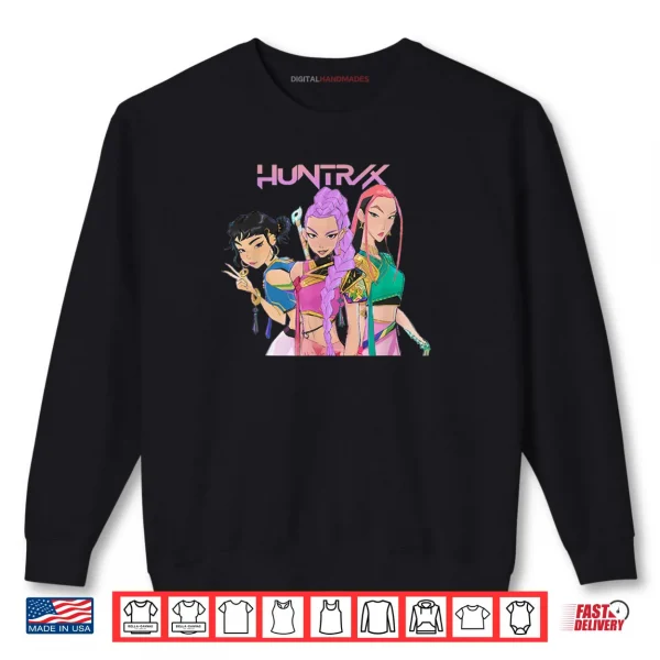 Sweatshirt ShirtHUNTRIX Team Drawing KPop Demon Hunters Shirt