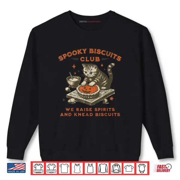 Sweatshirt Spooky Biscuits Club Cat Halloween Baking Shirt