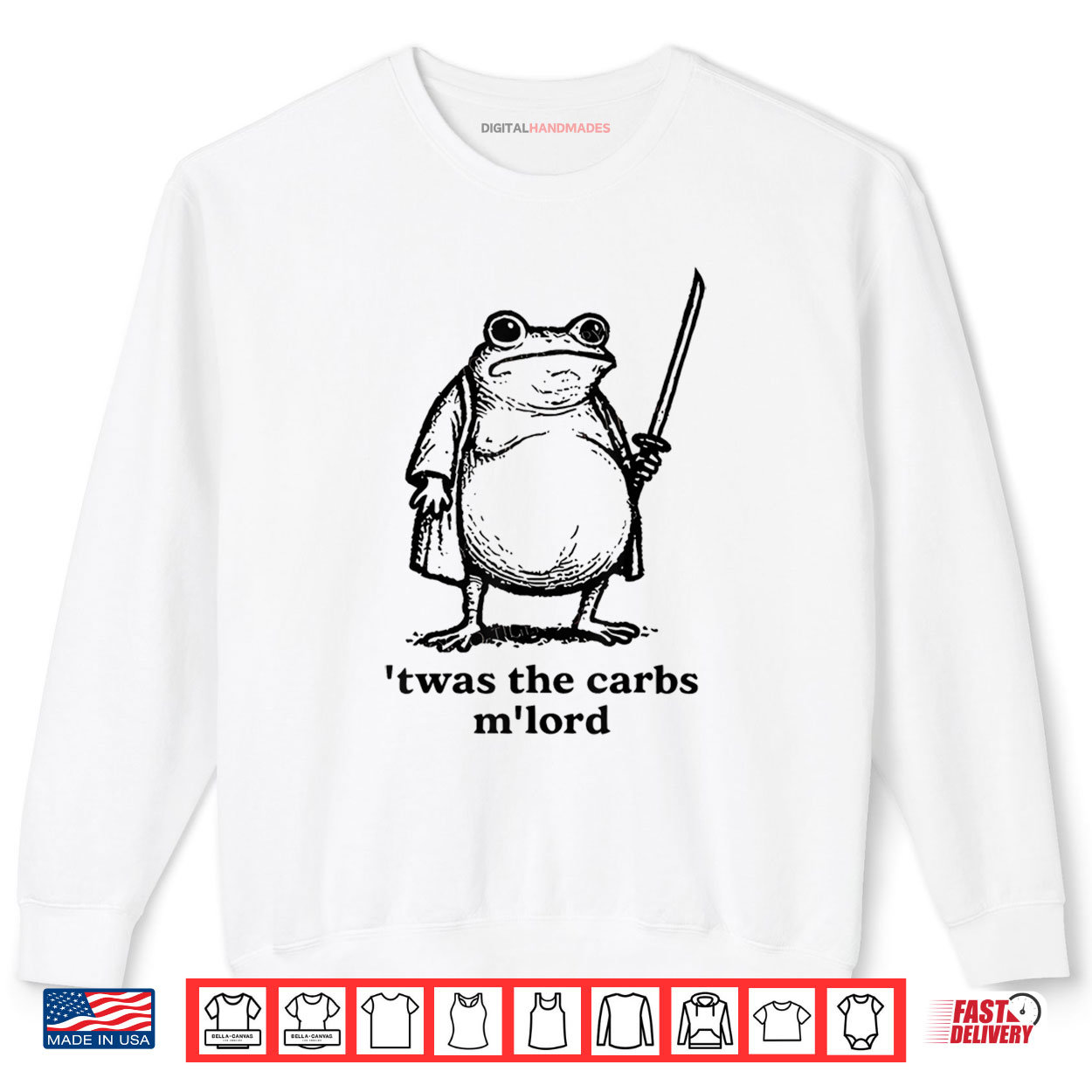 TWAS The Carbs M Lord Funny Medieval Frog Shirt TWAS The Carbs M Lord Funny Medieval Frog Shirt