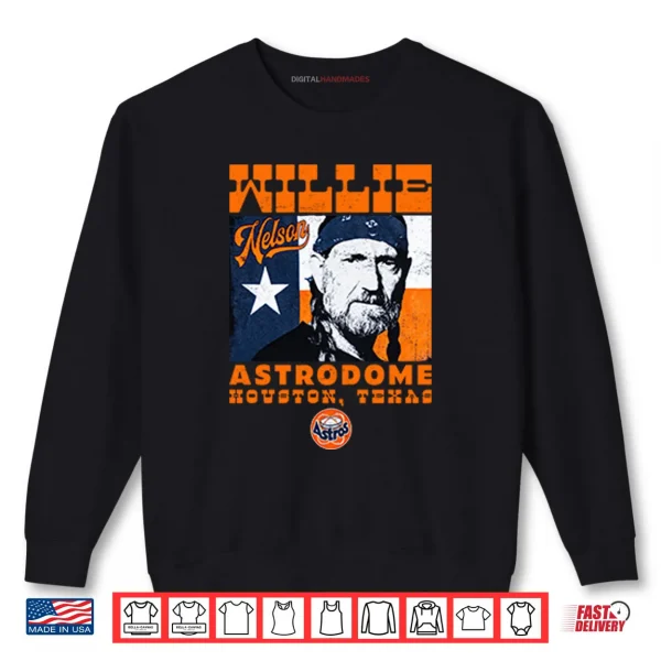 Sweatshirt Willie Nelson 1985 Houston Astrodome Texas Shirt