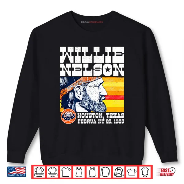 Sweatshirt Willie Nelson Astrodome Houston Texas February 1985 Shirt