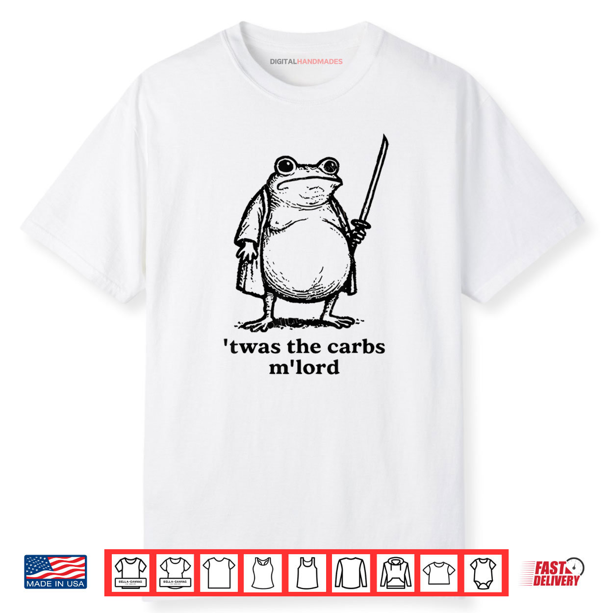 TWAS The Carbs M Lord Funny Medieval Frog Shirt TWAS The Carbs M Lord Funny Medieval Frog Shirt