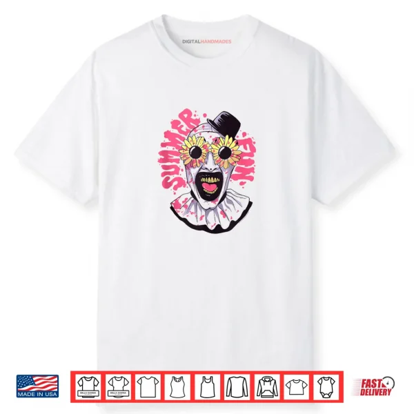 Terrifier Summer Fun Sunglasses Art The Clown Horror Movie Shirt