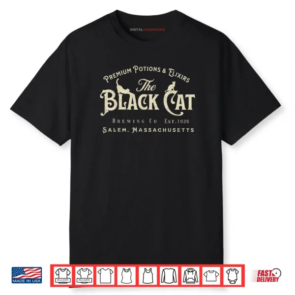 The Black Cat Witchy Salem Est 1626 Halloween Cat Lover Shirt