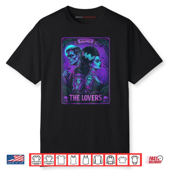 The Monster Frankenstein And Bride The Lovers Tarot Card Shirt