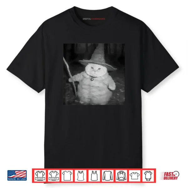 Wizard Cat Weird Halloween Cat Meme Shirt