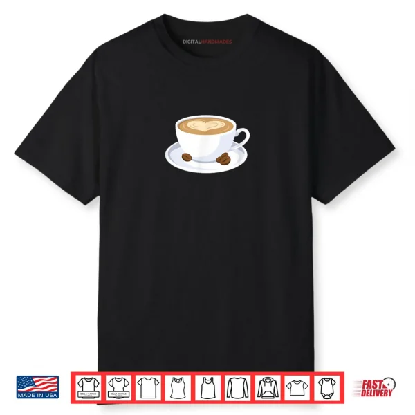 Barista Coffee Shirt Valentines Day Caffeine Latte Art Heart Shirt