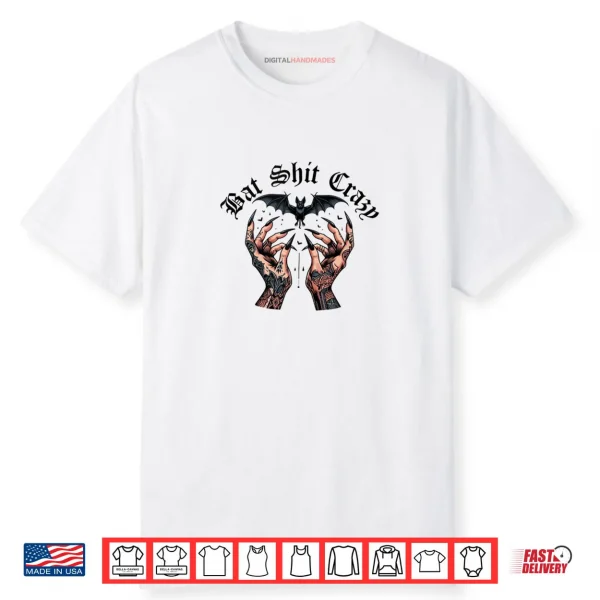 Bat Shit Crazy Halloween Tattooed Hand Shirt