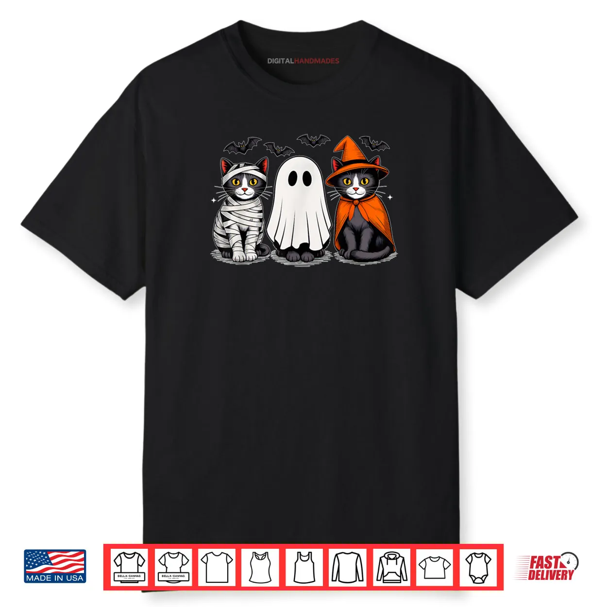 Black Cat Mummy Witch Ghost Halloween Shirt Black Cat Mummy Witch Ghost Halloween Shirt