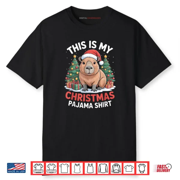 Capybara This is My Christmas Pajama Shirt