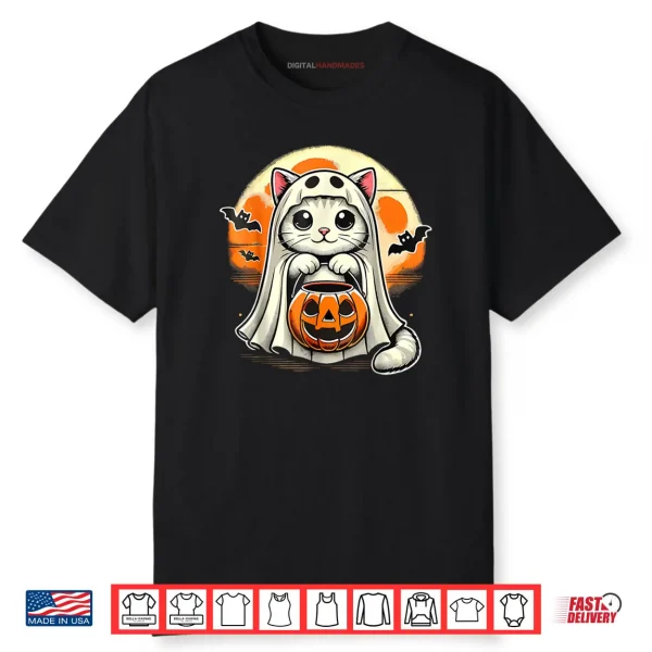 Cat Ghost for Animal Lovers Cute Halloween Shirt