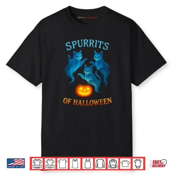 Cat Lovers Spurrits of Halloween Ghost Cats Shirt