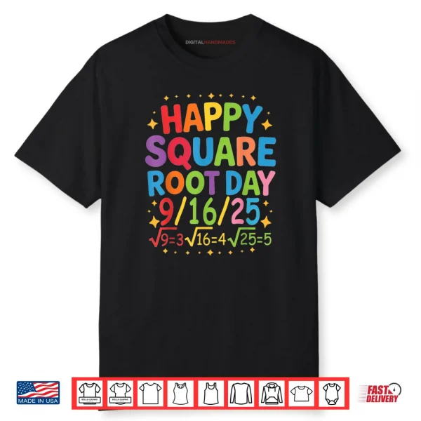 Cool Retro Happy Square Root Day Number Joke Shirt