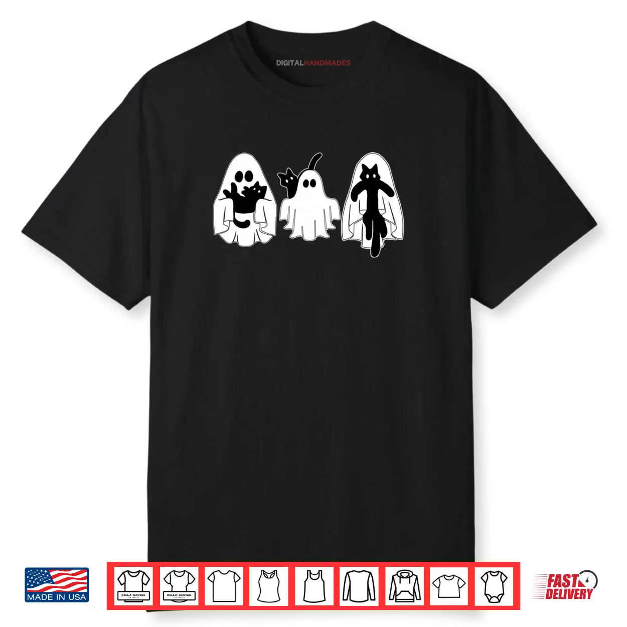 Cute Ghosts Holding Black Cats Halloween Costume Day Shirt Cute Ghosts Holding Black Cats Halloween Costume Day Shirt