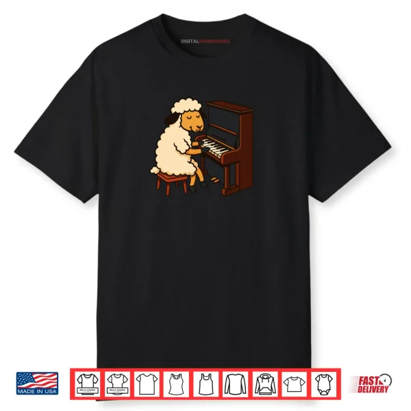 Cute Sheep Playing Piano Musician Music Shirt