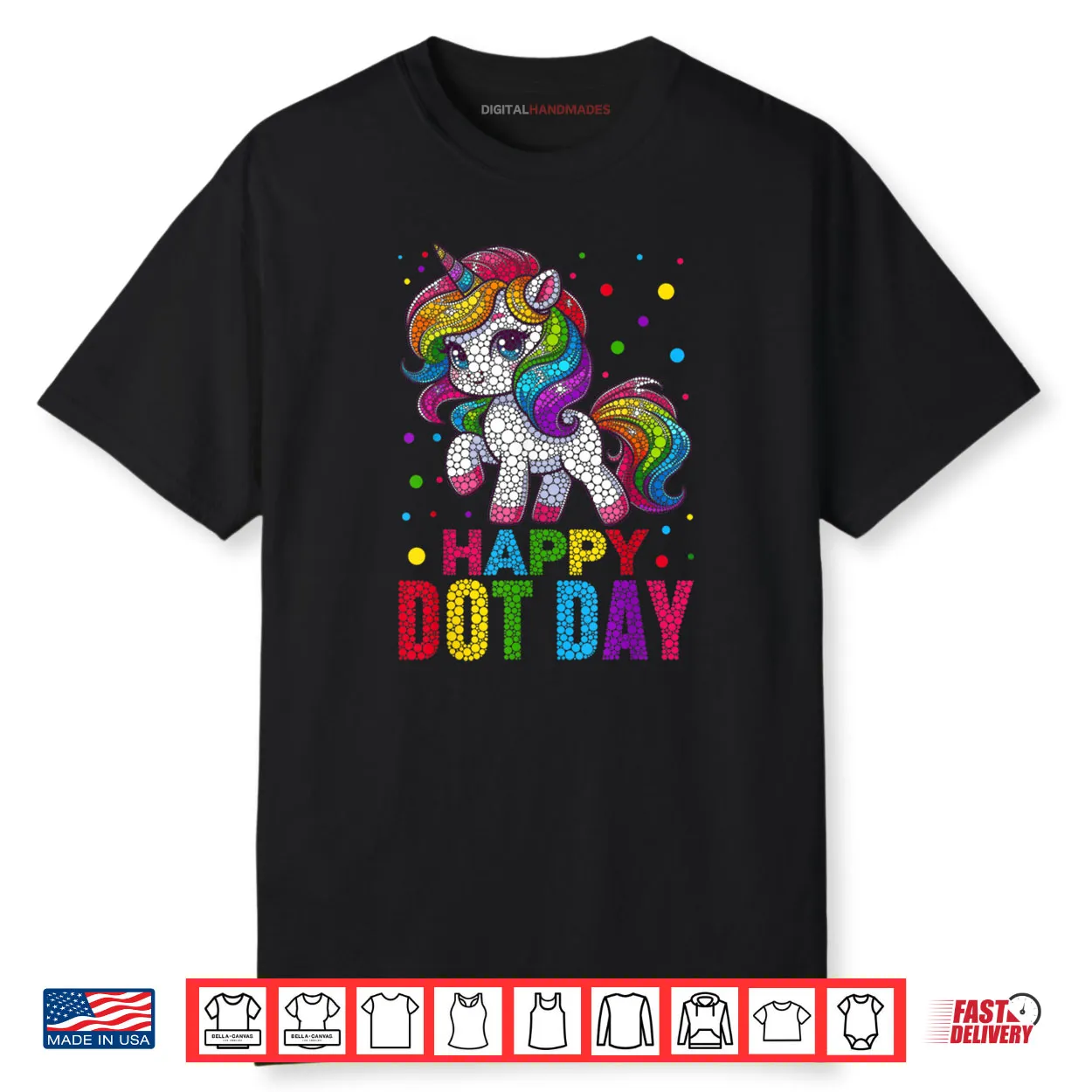 Cute Unicorn Polka Dot Art Student Happy Dot Day Shirt Cute Unicorn Polka Dot Art Student Happy Dot Day Shirt