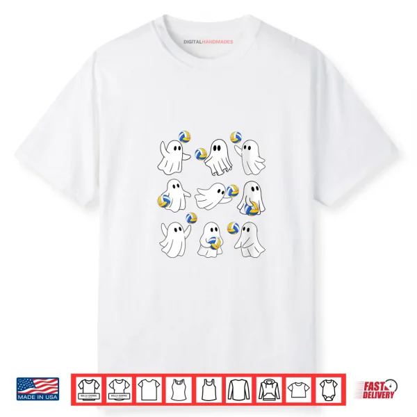 Cute Volleyball Player Ghosts Happy Halloween Costume Day Shirt