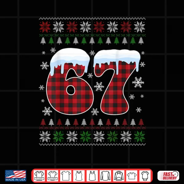 Design 67 Six Seven Meme Brainrot Cringe Christmas Pajamas Shirt