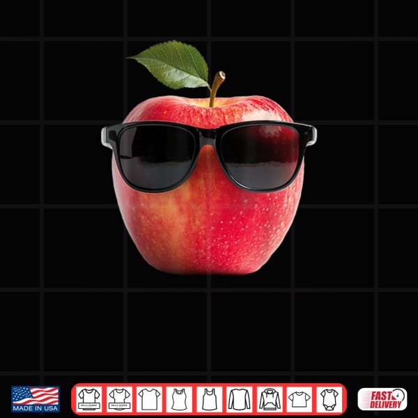 Design Apple Wearing Sunglasses Funny Fruit Costume Shirt