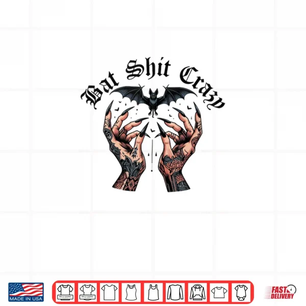 Design Bat Shit Crazy Halloween Tattooed Hand Shirt