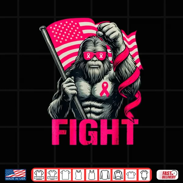 Design Bigfoot Pink Ribbon Fight Breast Cancer Awareness Shirt