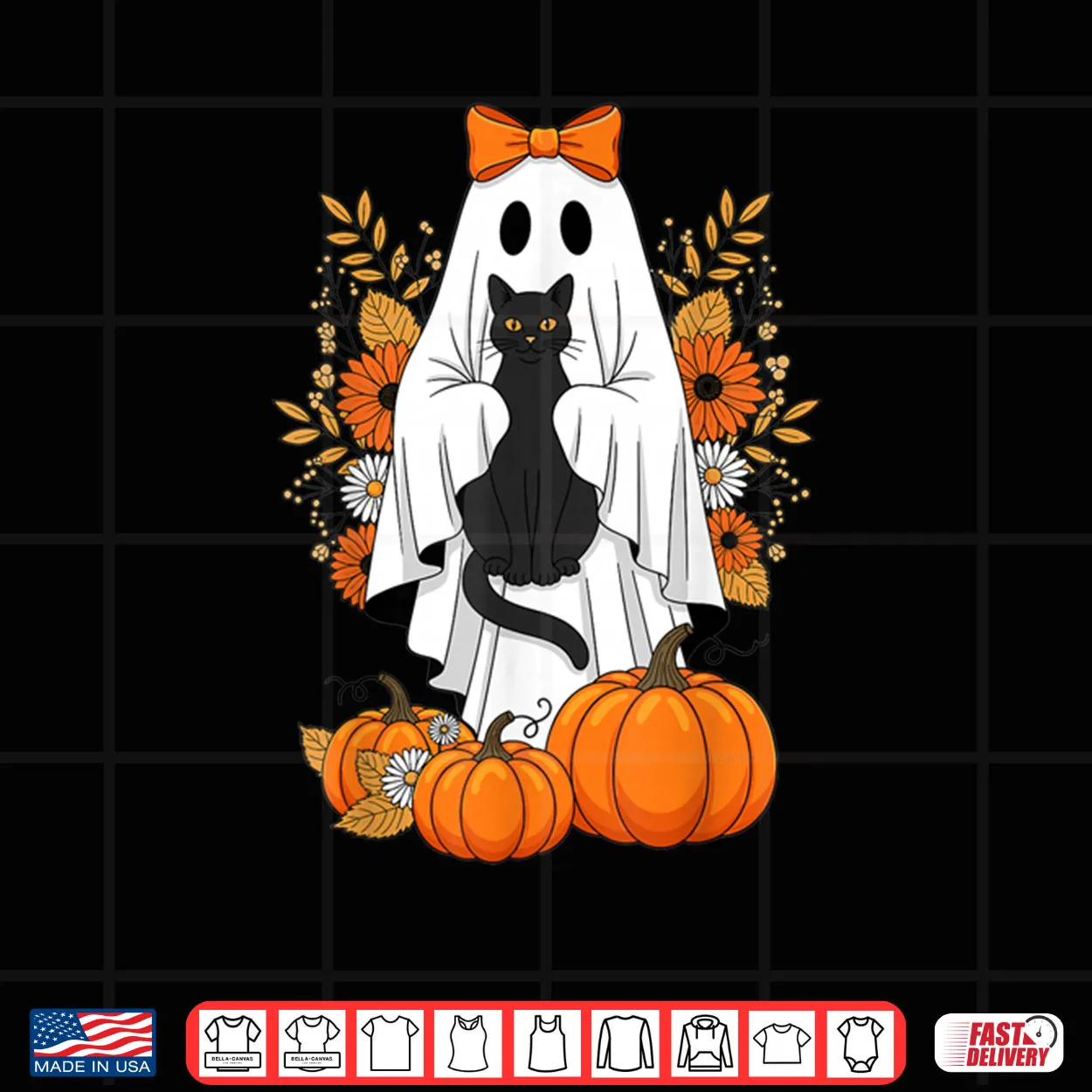 Black Cat Ghost Pumpkin Cute Fall Halloween Shirt Black Cat Ghost Pumpkin Cute Fall Halloween Shirt