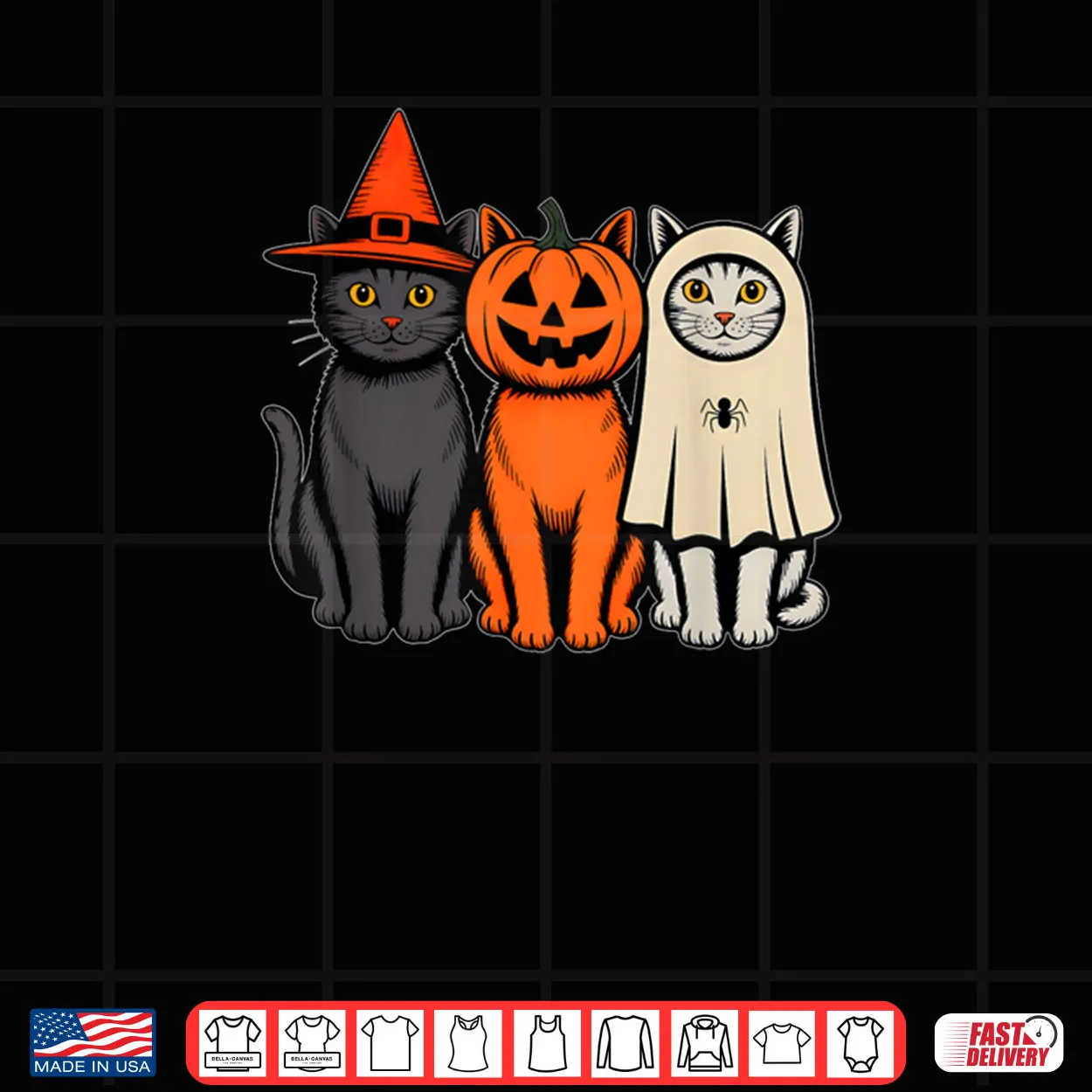 Black Cat Witch Hat Pumpkin Cute Ghost Halloween Shirt Black Cat Witch Hat Pumpkin Cute Ghost Halloween Shirt